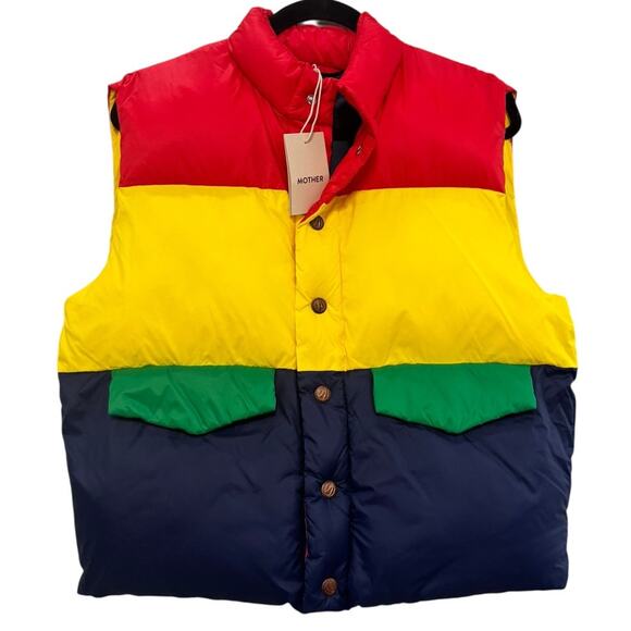 MOTHER The Pillow Talk Tri Color Puffer Vest - Size S - NWT - Picture 4 of 6